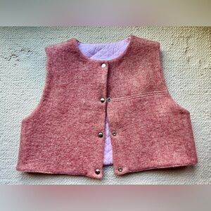 Vintage Wool Blanket cropped vest by Merrick Maria